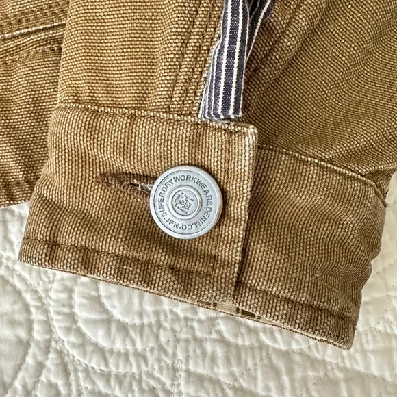 Superdry Fine Tailoring Canvas Tan Utility Work Chore Military Jacket Cotton S - Picture 5 of 13